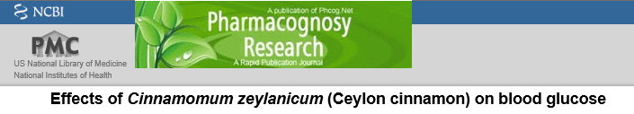 NCBI Article Affect of Ceylon Cinnamon on blood glucose